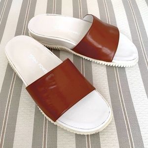 Yoriko Powell Vintage Leather Made in Italy Slides Sandals